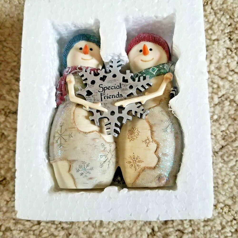 Birch Hearts Snowmen Figurines #81044BT Special Friends Brand New
